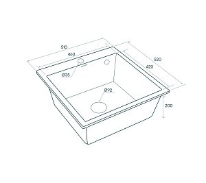 Мойка кухонная Paulmark Praktisch PM205546-BL Черная купить в интернет-магазине сантехники Sanbest