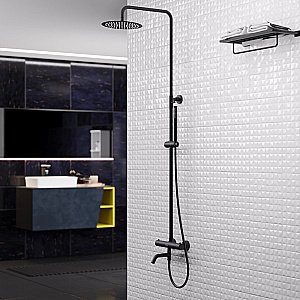 Душевая система BERGES KALISTO 3R 075022 черный матовый купить в интернет-магазине сантехники Sanbest