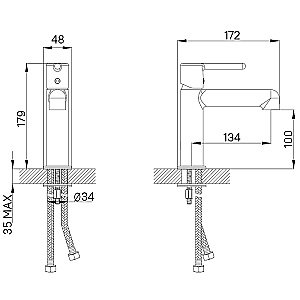 Смеситель для раковины Iddis Aiger AIGBC00i01 матовый хром купить в интернет-магазине сантехники Sanbest
