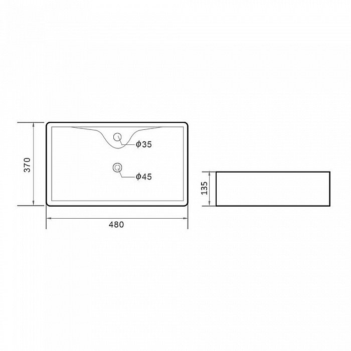 Раковина накладная Orange 48 B01-475mb черная матовая купить в интернет-магазине Sanbest