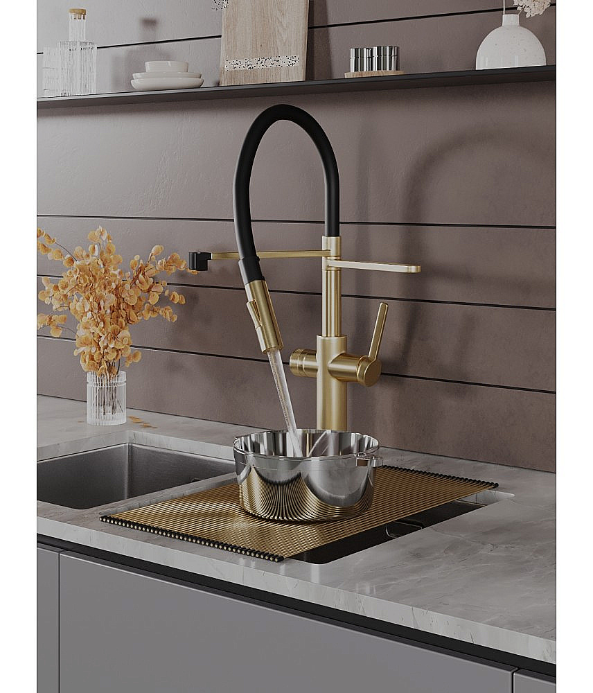 Смеситель для кухни  Agger Elegant A3252599 золото матовое купить в интернет-магазине сантехники Sanbest