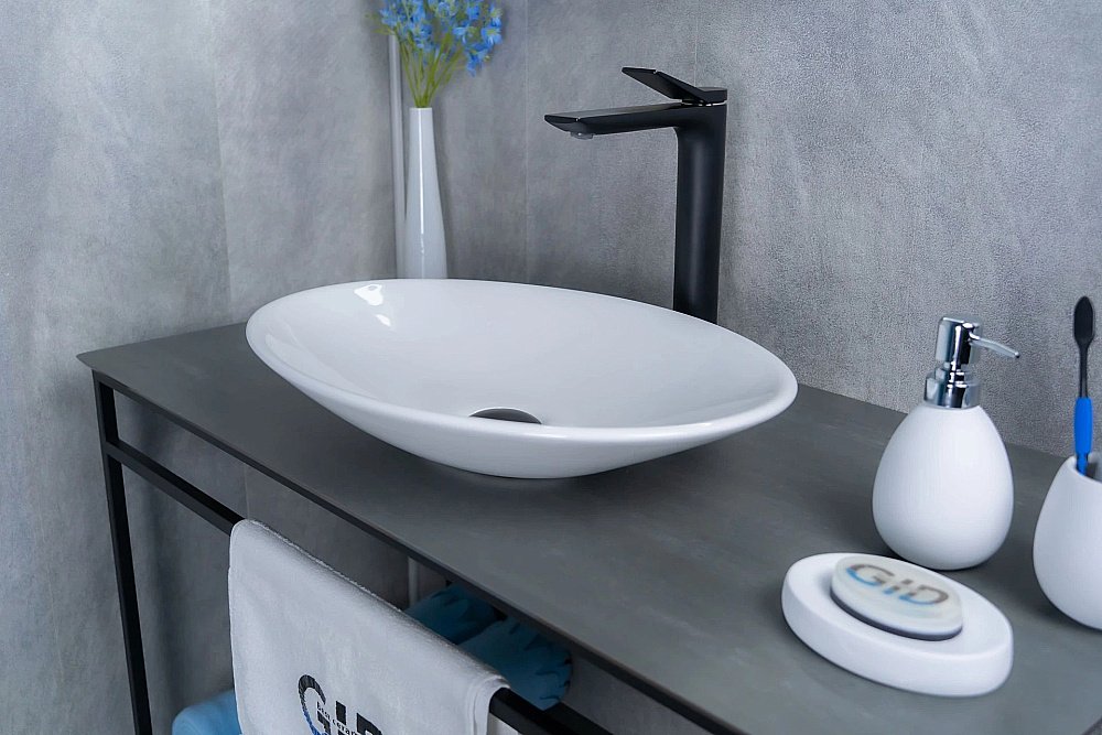 Раковина накладная Gid Lago 50 N9022 51110 белая купить в интернет-магазине сантехники Sanbest