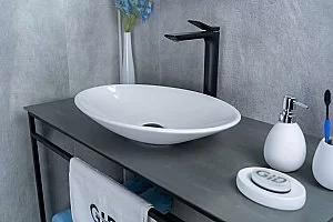 Раковина накладная Gid Lago 50 N9022 51110 белая купить в интернет-магазине сантехники Sanbest