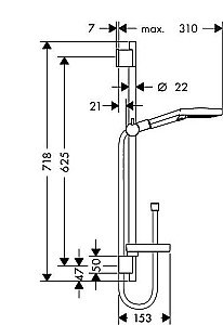 Душевой гарнитур Hansgrohe Raindance Select S 120 EcoSmart 26632000 хром купить в интернет-магазине сантехники Sanbest
