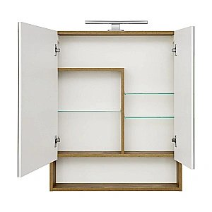 Зеркальный шкаф Акватон Сканди 70 белый/дуб рустикальный купить в интернет-магазине сантехники Sanbest