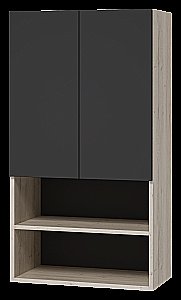 Шкаф подвесной Misty Поло 60 О-Пол08060-012 Антрацит / Дуб Галифакс белый для ванной в интернет-магазине сантехники Sanbest