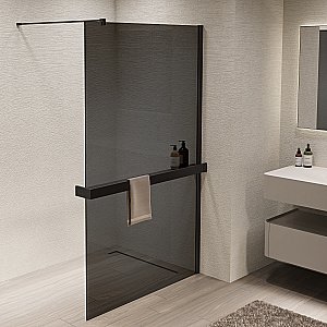 Душевая перегородка Vincea Walk-In VSW-1HR120CGB 120x200 профиль черный/стекло тонированное купить в интернет-магазине Sanbest