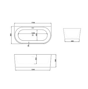 Ванна акриловая Grossman Cristal GR-17071 170х80 белая купить в интернет-магазине Sanbest