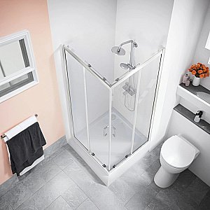 Душевой уголок Good Door Cube 90х90 КУ00005 стекло прозрачное/профиль хром купить в интернет-магазине Sanbest