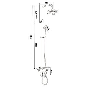 Душевая система с термостатом Olive's TERMO 34511TMB черная матовая купить в интернет-магазине сантехники Sanbest