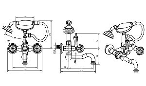 Смеситель для ванны Boheme Imperiale Presente 333 купить в интернет-магазине сантехники Sanbest