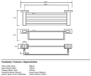 Полка для полотенец Bemeta Plaza 118104122 купить в интернет-магазине сантехники Sanbest