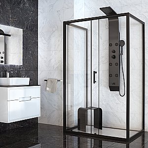 Душевая панель Taliente TA-G-A02Bb+s черная купить в интернет-магазине сантехники Sanbest