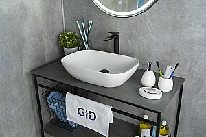 Раковина накладная Gid Geometrico 51 N9447 51157 белая купить в интернет-магазине Sanbest