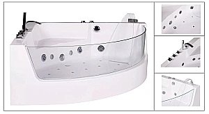 Ванна акриловая с гидромассажем CeruttiSpa С-401А 150x150 с гидромассажем белая купить в интернет-магазине Sanbest