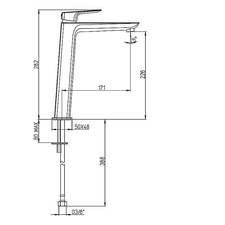 Смеситель для раковины PAINI Nove 09YO205LL черный купить в интернет-магазине сантехники Sanbest