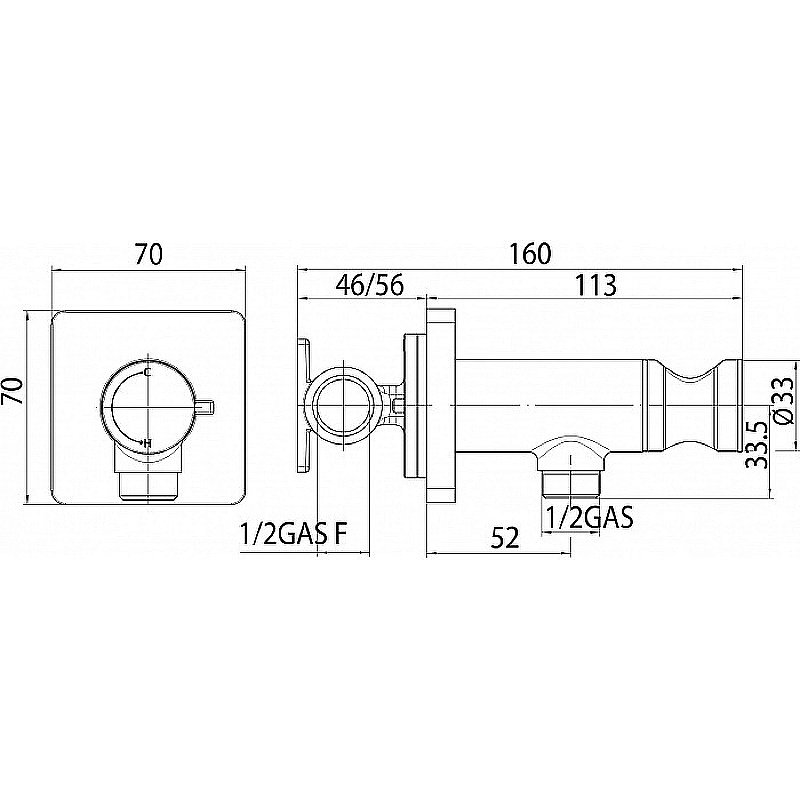 Гигиенический душ Bossini Cube Brass E38001B.030 хром купить в интернет-магазине сантехники Sanbest
