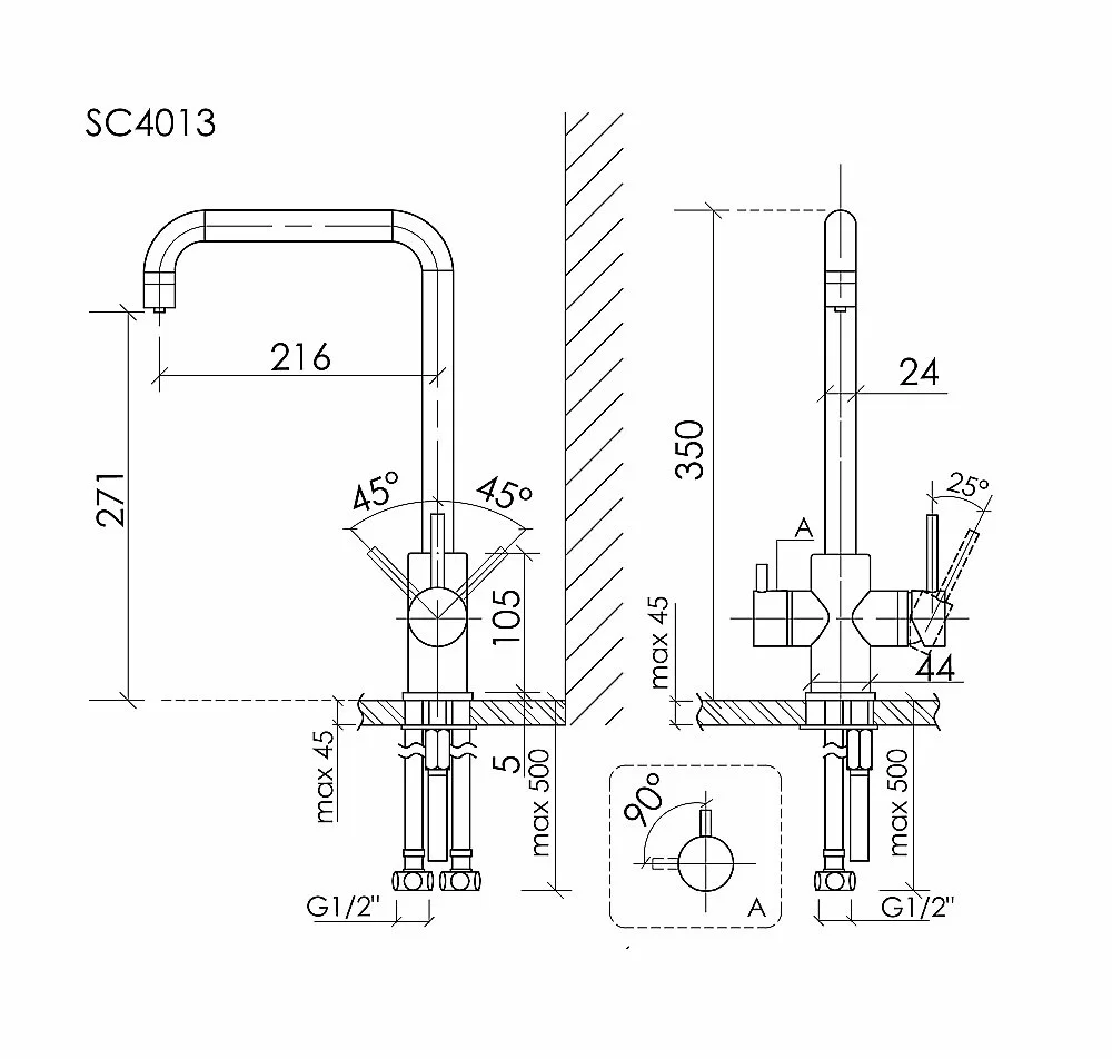 Смеситель для кухни Sancos Vela SC4013MB черный матовый купить в интернет-магазине сантехники Sanbest