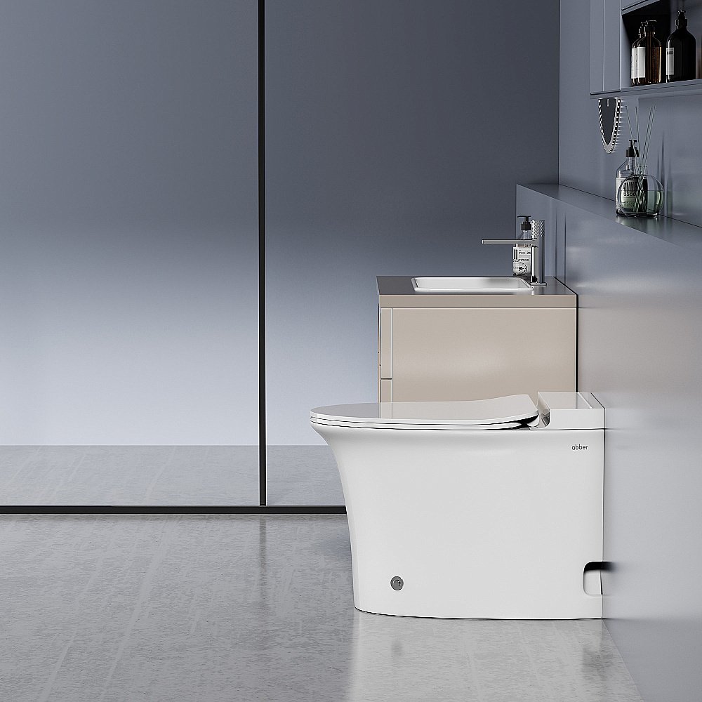 Унитаз приставной Abber Bequem AC1125P белый, с крышкой микролифт купить в интернет-магазине Sanbest