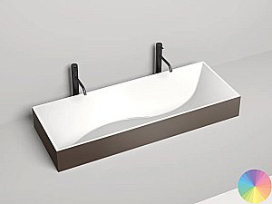 Раковина накладная Salini SONATA 1401201MRH 119,5 из искусственного камня S-Stone, белая матовая, цвет по RAL снаружи купить в интернет-магазине Sanbest