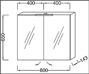 Зеркальный шкаф Jacob Delafon ODEON UP EB796RU-G80 80 светло-коричневый купить в интернет-магазине сантехники Sanbest