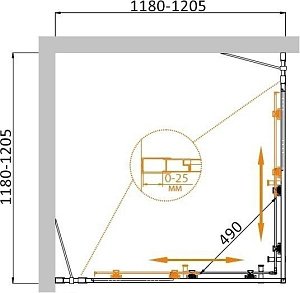 Душевой уголок Cezares MOLVENO A-22-90+30 матовый 120x120 купить в интернет-магазине Sanbest