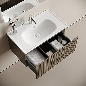 Тумба с раковиной Sancos CODE CD80GB/CN13002 80 серо - бежевый для ванной в интернет-магазине Sanbest