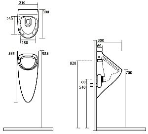 Писсуар подвесной Kerasan Aquatech 3735 купить в интернет-магазине Sanbest