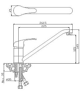 Смеситель для кухни Rossinka Y Y35-21 купить в интернет-магазине сантехники Sanbest