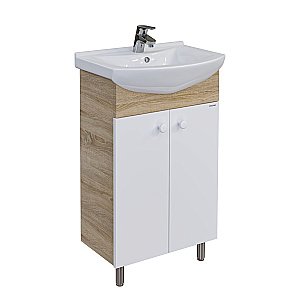 Мебель для ванной Grossman ЭКО 60 106052-2 с зеркалом, белый/светлое дерево для ванной в интернет-магазине Sanbest