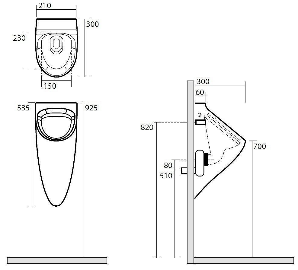 Писсуар подвесной Kerasan Aquatech 3735 купить в интернет-магазине Sanbest