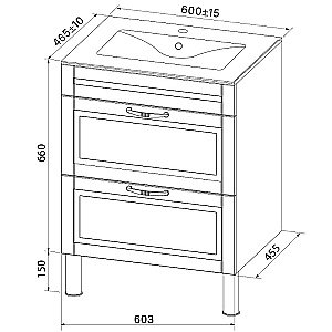 Тумба с раковиной Iddis Oxford 60 OXF60N0i95K синяя для ванной в интернет-магазине Sanbest