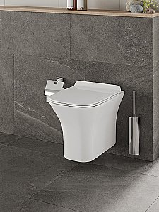 Унитаз подвесной Orange CI02-100W+APB100 безободковый, с крышкой микролифт, с инсталляцией, белый/кнопка хром купить в интернет-магазине Sanbest