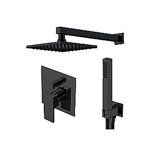 Душевая система Gattoni Kubik KTQ15/PDNO черная матовая купить в интернет-магазине сантехники Sanbest