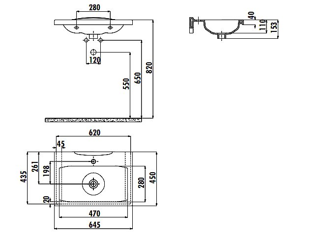 Раковина Creavit Luna 64,5 LN165-0000 белая купить в интернет-магазине Sanbest