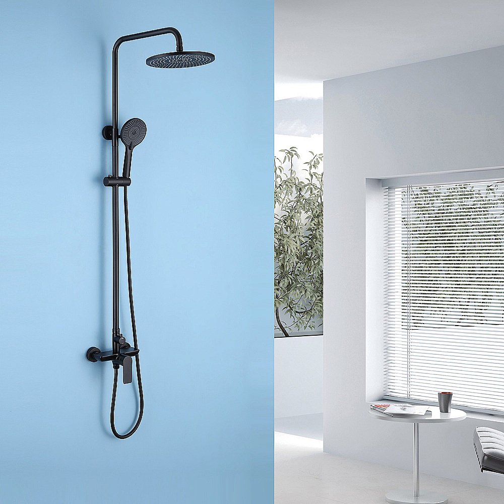 Душевая система ABBER Weiss Insel AF8020B черная матовая купить в интернет-магазине сантехники Sanbest