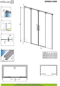 Душевая дверь Radaway Espera DWD 160 купить в интернет-магазине Sanbest