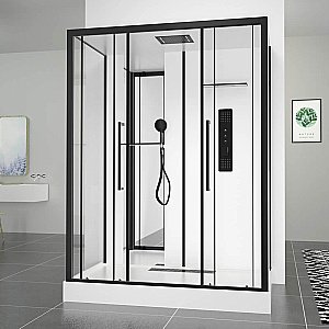 Душевая кабина Black&White GALAXY G8030 160х85 черный/прозрачный купить в интернет-магазине Sanbest