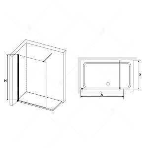 Душевое ограждение RGW Walk In WA-010W 90 351001009-15 стекло прозрачное/профиль белый купить в интернет-магазине Sanbest