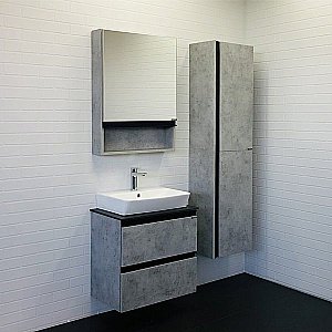 Тумба с раковиной Comforty Эдинбург 00-00005700 60 бетон светлый для ванной в интернет-магазине Sanbest