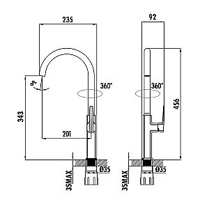 Смеситель для кухни Creavit Slope SP8502 хром купить в интернет-магазине сантехники Sanbest