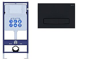 Инсталляция для унитаза Aquatek Standart INS-0000012 с кнопкой KDI-0000025 черная матовая купить в интернет-магазине сантехники Sanbest