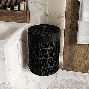 Корзина для белья WasserKRAFT Mosel 460 WB-460-L черный купить в интернет-магазине сантехники Sanbest