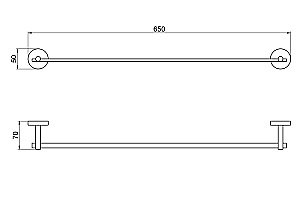 Полотенцедержатель Aquatek Бетта AQ4614BGM 60 оружейная сталь купить в интернет-магазине сантехники Sanbest