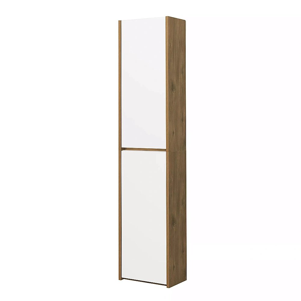 Шкаф подвесной Акватон Сканди 35 белый/дуб рустикальный для ванной в интернет-магазине сантехники Sanbest