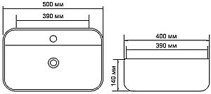 Раковина накладная Aquanet Soul-2 50 211283 белая купить в интернет-магазине Sanbest