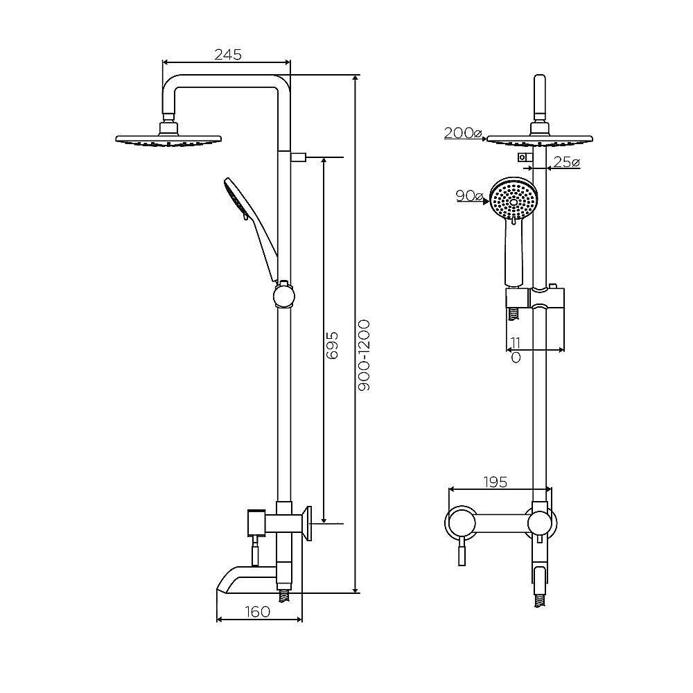 Душевая система Dorff Logic D0703000SS сталь купить в интернет-магазине сантехники Sanbest