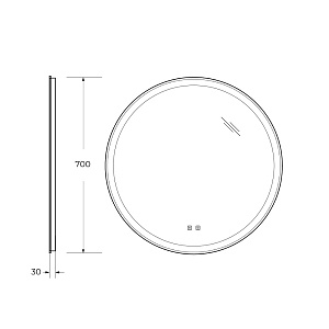 Зеркало BelBagno SPC-RNG-700-LED-TCH-SND 70 в ванную от интернет-магазине сантехники Sanbest