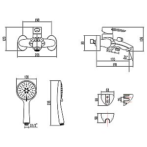 Смеситель для ванны Lemark Atlantiss LM3254C хром купить в интернет-магазине сантехники Sanbest