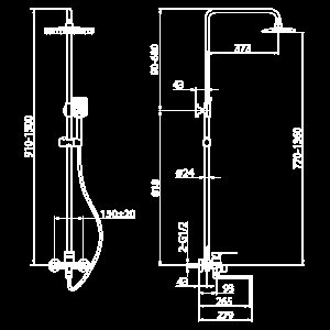 Душевая система Elghansa 2353520-2H-Black черная купить в интернет-магазине сантехники Sanbest